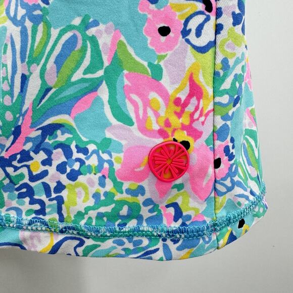 Lilly Pulitzer Luxletic Aila Skort Sz L Blue Multi Floral Print UPF50+ Nylon - Picture 3 of 10